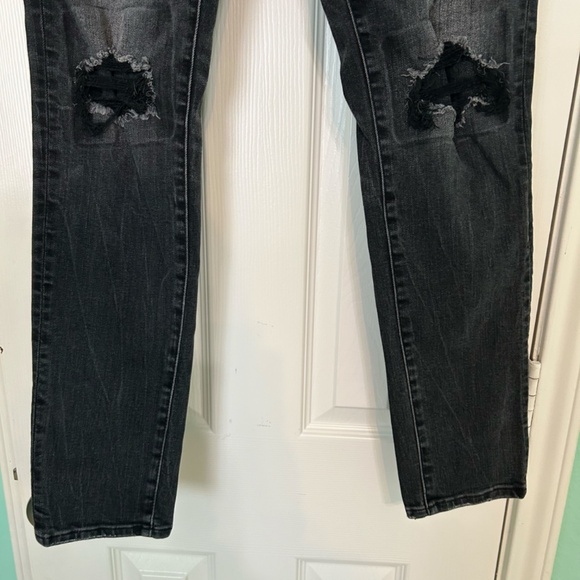 American Eagle Ne(x)t Level Flex Skinny Stretch Jeans 29 x 32 Black Distressed - Picture 4 of 11